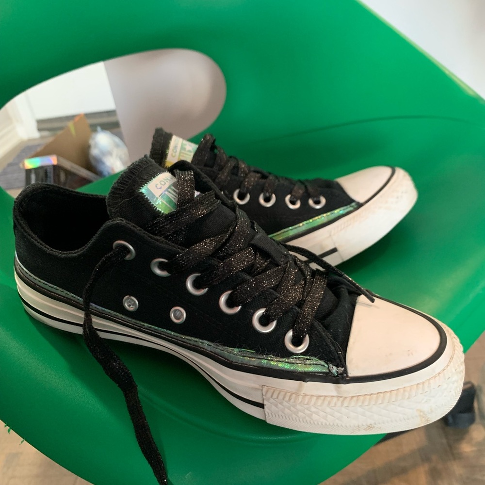 Converse Black hologram Glitter High-Tops 7 ladies
